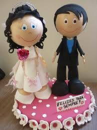 Casal de noivos com 30cm de altura