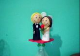 Casal 3D no coração com porta recados (10cm de altura)